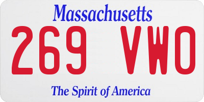 MA license plate 269VW0