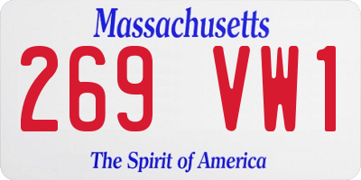 MA license plate 269VW1