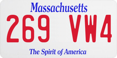 MA license plate 269VW4