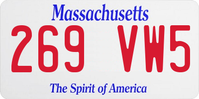 MA license plate 269VW5
