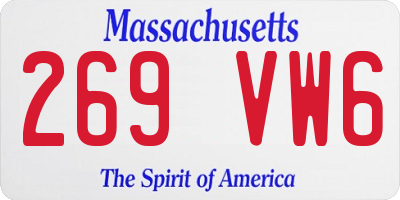 MA license plate 269VW6