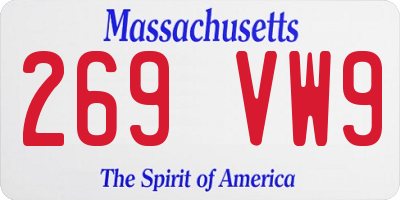 MA license plate 269VW9
