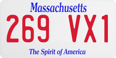 MA license plate 269VX1