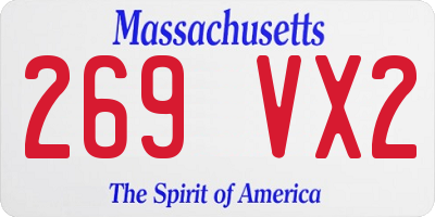 MA license plate 269VX2