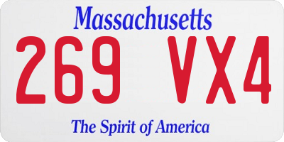 MA license plate 269VX4