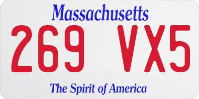 MA license plate 269VX5
