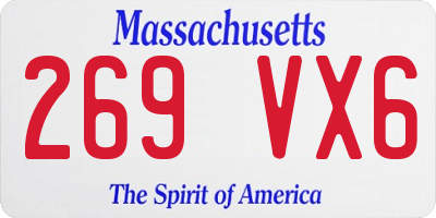 MA license plate 269VX6