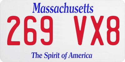 MA license plate 269VX8
