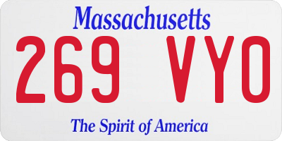 MA license plate 269VY0