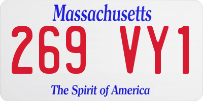 MA license plate 269VY1
