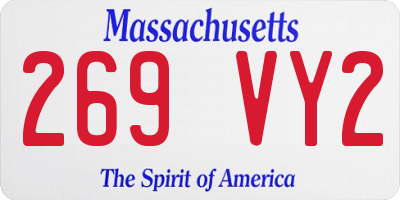 MA license plate 269VY2