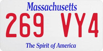 MA license plate 269VY4