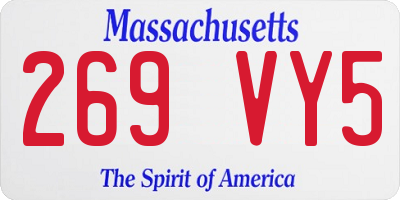 MA license plate 269VY5