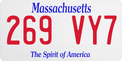 MA license plate 269VY7