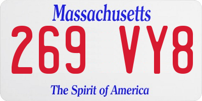 MA license plate 269VY8