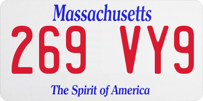 MA license plate 269VY9