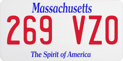 MA license plate 269VZ0
