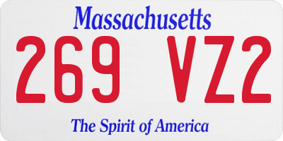 MA license plate 269VZ2