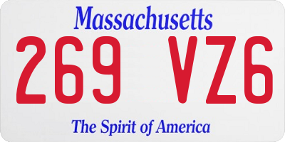 MA license plate 269VZ6