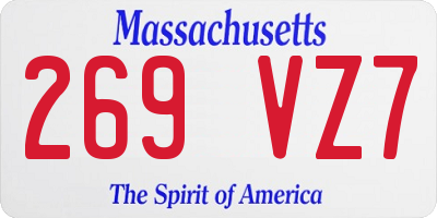 MA license plate 269VZ7