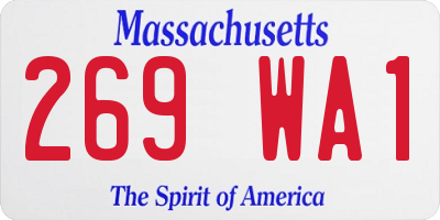 MA license plate 269WA1