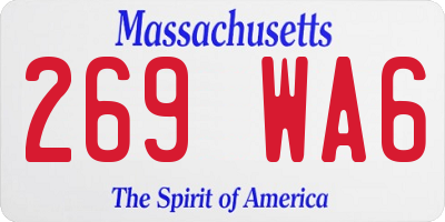 MA license plate 269WA6