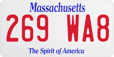 MA license plate 269WA8