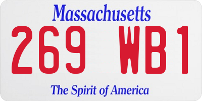 MA license plate 269WB1