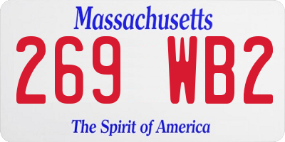 MA license plate 269WB2