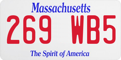 MA license plate 269WB5