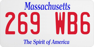 MA license plate 269WB6