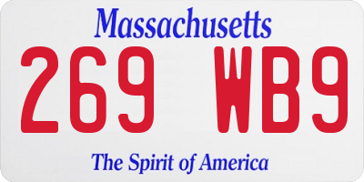 MA license plate 269WB9