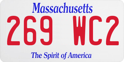 MA license plate 269WC2