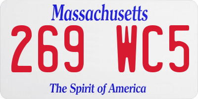 MA license plate 269WC5