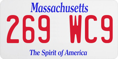 MA license plate 269WC9