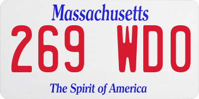 MA license plate 269WD0