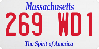 MA license plate 269WD1