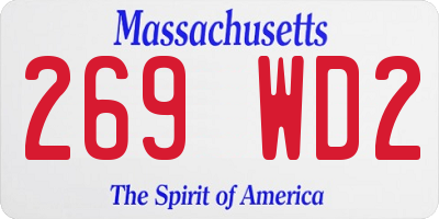 MA license plate 269WD2