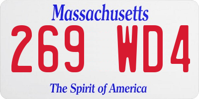 MA license plate 269WD4