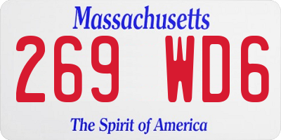 MA license plate 269WD6