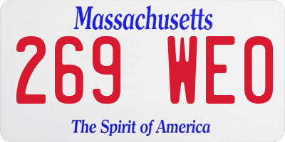 MA license plate 269WE0