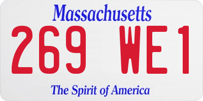 MA license plate 269WE1