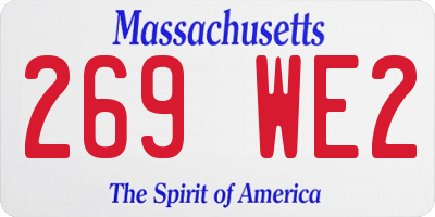 MA license plate 269WE2