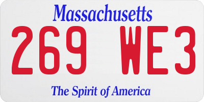 MA license plate 269WE3