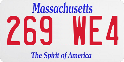 MA license plate 269WE4