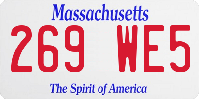MA license plate 269WE5