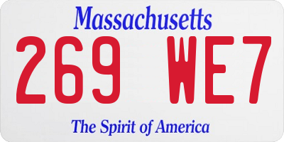 MA license plate 269WE7
