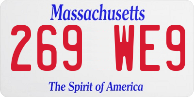 MA license plate 269WE9