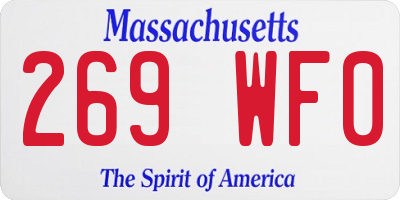 MA license plate 269WF0