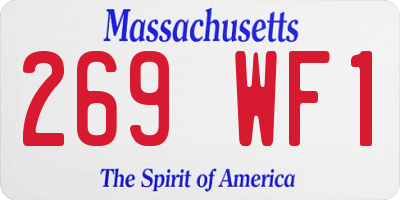 MA license plate 269WF1
